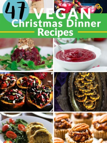 Collage of 47 Vegan Christmas Recipes for Pinterest