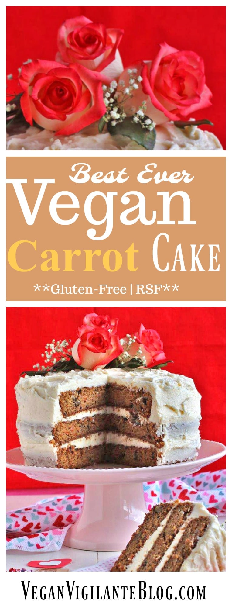 A Pinterest pin of cake carrot cream cheese