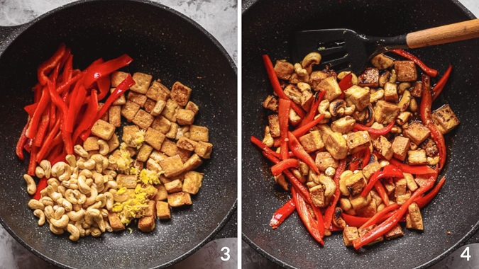 steps 3 and 4 for tofu stir fry